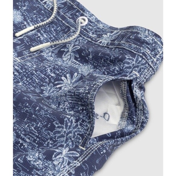 JOHNNIE-O Limon Lake  Blue Swim Trunks Surf  Mens  Mesh Liner Medium 7” Inseam - Picture 3 of 6